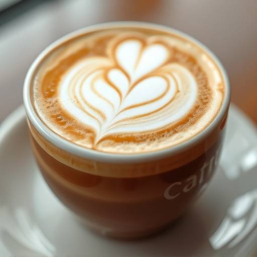 Taza de cappuccino cremoso con leche vaporizada