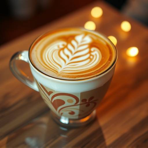Taza de latte con arte latte decorativo